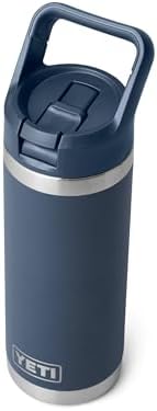 YETI Rambler 18 oz Bottle, Vacuum Insulated, Stainless Steel with Straw Cap, Navy - Image 3