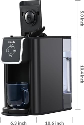 Mecity Coffee Maker 3 in 1 Single Serve Coffee Machine, Compatible with K cup Capsules, Instant Coffee Pot, Tea maker, 6,8,10 Oz Cup, Removable 50 Oz Water Reservoir, 120V 1150W, Dark Grey - Image 7