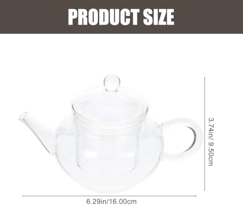 Cabilock Glass Teapot 8.5 Oz Heat-Resistant Transparent Tea Pot with Removable Infuser for Loose Leaf Brewing at Home and Office - Image 2