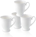 Luxury Fine Bone China White Coffee Mugs Set of 4,8 oz by COSTMANCE