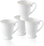 Luxury Fine Bone China White Coffee Mugs Set of 4,8 oz by COSTMANCE