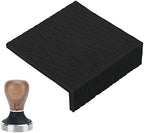 Silicone Coffee Tampering Mat Stainless Steel Coffee Tampering Mat with 58mm Wooden Tamper for Home Kitchen (Black) - Image 7