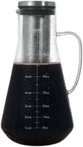 Yosoo Health Gear Cold Brew Iced Coffee Maker Airtight Coffee Pitcher with Scale, 1.6L Iced Tea Maker with Spout, Stainless Steel Filter Temperature Proof Ergonomic Handle Iced Coffee Maker by YosooHealthGear