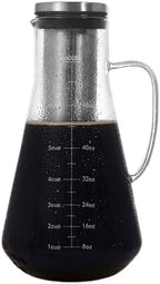 Yosoo Health Gear Cold Brew Iced Coffee Maker Airtight Coffee Pitcher with Scale, 1.6L Iced Tea Maker with Spout, Stainless Steel Filter Temperature Proof Ergonomic Handle Iced Coffee Maker by YosooHealthGear