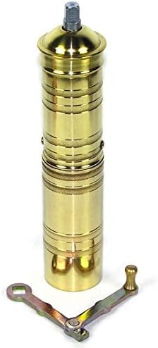Handmade Heavy-Duty Brass Coffee & Spice Grinder – Manual Turkish, Greek, Arabic Coffee Mill, Adjustable Hand Crank Espresso Bean & Pepper Grinder (8.5") by DEMMEX