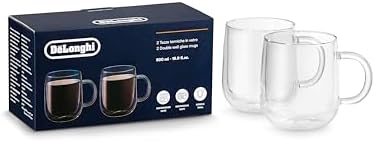 De'Longhi Double Wall Glass Mug, (500ml 16.9oz) Set of 2 by Unknown