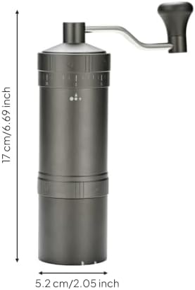 Grinder Manual Burr Mill Hand Crank Coffee Maker Bean Grinder Featuring 420 Stainless Steel Burr And Printed Setting Marks Aluminum Alloy Case, Array, Dark Gray, Seven-star Grinding Core - Image 4