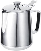 Gravy Boat Stainless Steel Milk Coffee Jar Thicken Milk Frothing Cup Jug Coffee Pitcher with Lid for Home Coffee Milk Frother Sauce Jug (Size : 600ml) by Unknown