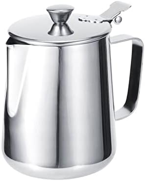 Gravy Boat Stainless Steel Milk Coffee Jar Thicken Milk Frothing Cup Jug Coffee Pitcher with Lid for Home Coffee Milk Frother Sauce Jug (Size : 600ml) by Unknown