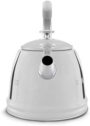 SMEG Stovetop Whistling Kettle – 50s Retro Style, 2.3 Liter (10 Cup / 2.4 Quart) Stainless Steel Tea Kettle with Iconic Design & Whistle – Premium Kitchen Statement Piece (Silver) - Image 3