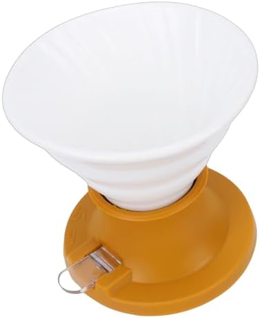 Luocute Ceramic Coffee Dripper, Heat Proof Portable Immersion Style Manual Brew Maker with Unique Flavor Release System, for Home and Office Use (Yellow) - Image 2