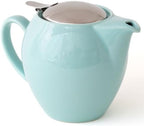 ZERO JAPAN Aqua Mist Ceramic Teapot, Japanese Teapot with Stainless Steel Lid and Removable Infuser, Soft Aqua Glaze, Made in Mino Japan, 19.6 oz by ZEROJAPAN