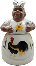 ACK African American Women Ceramic Cookie Jar with Lid and and Rubber Seal, Food Storage Jar, Kitchen Décor, Snack Storage Container for Cookie, Candy and More by ACKTradingCo
