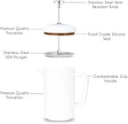 Easyworkz Porcelain French Press and Double Wall Insulated Metal Demitasse Cups - Image 4