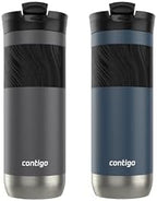 Contigo Byron 2.0 Stainless Steel Travel Mug with SNAPSEAL Lid and Grip, 20 oz, 2-Pack, Sake; Blueberry - Image 3