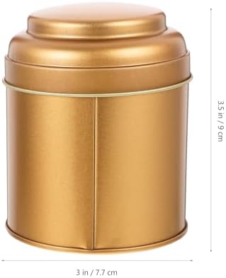 6pcs Double Lids Tea Tin Canisters Set Metal Airtight Storage Jars for Loose Leaf Tea Small Portable Kitchen Food Containers Matte Pink Gold - Image 2
