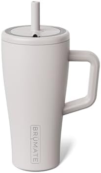 BrüMate Era 20 oz Tumbler with Handle and Straw | 100% Leakproof Insulated Tumbler with Lid and Straw | Made of Stainless Steel | Cup Holder Friendly Base | 20oz (Dune) by Br%C3%BCMate