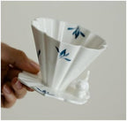 Hand-painted Butterfly Orchid Coffee Cone Shape Drip Hand Brewing Filter Funnel Cup Dripper Pour Over Barista Mugs(Set) - Image 6