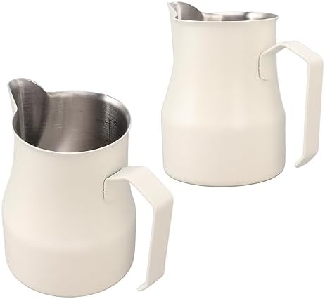 Metal Milk Frother Cup with Scale, 304 Stainless Steel Milk Frothing Pitcher, Latte Cup for Home Office Cafe Hotel (Matte White 550ml) - Image 5