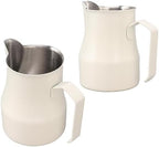 Metal Milk Frother Cup with Scale, 304 Stainless Steel Milk Frothing Pitcher, Latte Cup for Home Office Cafe Hotel (Matte White 550ml) - Image 5