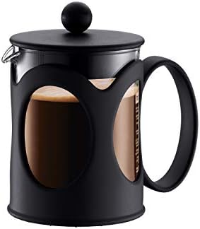 BODUM 10683-01 Kenya French Press Coffee Maker, Borosilicate Glass - 4-Cup (0.5 L), Black by Bodum