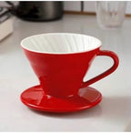 SODEF V60 02 Dripper Ceramic Coffee Brewing Equipment for Pour Over Coffee 660 ml Capacity Red Color appropriate for Baristas and Home Brewers by Unknown