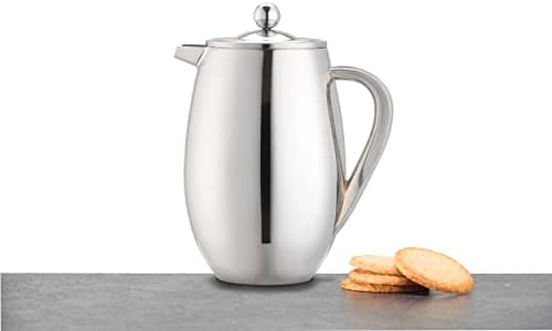 La Cafetière Stainless Steel Double Walled Insulated Cafetière 8 Cup, Stainless Steel, Silver - Image 5