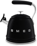 SMEG Stovetop Whistling Kettle – 50s Retro Style, 2.3 Liter (10 Cup / 2.4 Quart) Stainless Steel Tea Kettle with Iconic Design & Whistle – Premium Kitchen Statement Piece-Black by Unknown