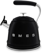 SMEG Stovetop Whistling Kettle – 50s Retro Style, 2.3 Liter (10 Cup / 2.4 Quart) Stainless Steel Tea Kettle with Iconic Design & Whistle – Premium Kitchen Statement Piece-Black by Unknown