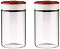2PCS Glass Coffee Bean Jars, 42OZ Airtight Leak Proof Vacuum Coffee Canister Food Storage Container for Coffee Bean, Sugar, Tea, Nuts by Cicano