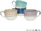 Bosmarlin Ceramic Coffee Mug Set of 4, 16 Oz, Jumbo Latte Mugs, Dishwasher and Microwave, Unique Reactive Glaze (Multicolor, 16 Oz) by Bosmarlin