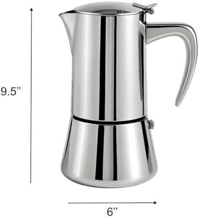 Stainless Steel Stovetop Espresso Maker with Reducer (10 Cups) - Image 3