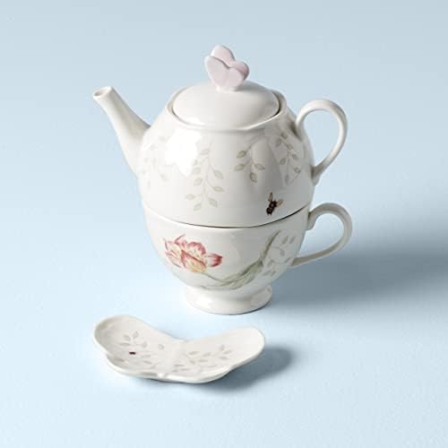 Lenox 6083927 Butterfly Meadow Teapot with Lid, White - Image 2