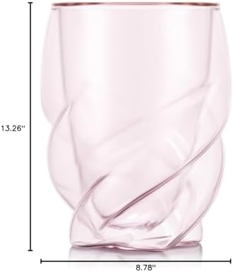 Bodum Double Walled Glasses Pack of 6 Pavina Paris Transparent Pink - 270 ml Cups - Dishwasher Safe Thermal Cup - Mouth-blown Borosilicate Glass - Image 7