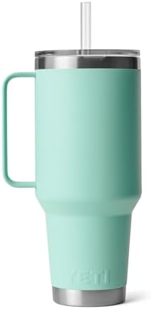 YETI Rambler 42 oz Tumbler with Handle and Straw Lid, Travel Mug Water Tumbler, Vacuum Insulated Cup with Handle, Stainless Steel, Seafoam - Image 6