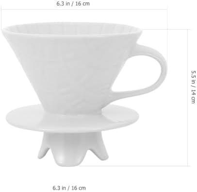 MAGICLULU Ceramic Coffee Filter Cup Handmade White Manual Coffee Maker - Image 2