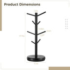 Mug Stand Coffee Mug Organizer Station for Kitchen Coffee Bar Office, Mug Holder Tree, 8 Hooks Coffee Cup Holder with 360° Rotating Base, Wooden Mug Tree Coffee Cup Rack - Image 3