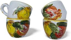 Hand Painted Italian Ceramic Espresso Cups Set of 4, 2 oz Lemon & Pomegranate Demitasse Cups, Made in Italy, Lead-Free, Dishwasher & Microwave Safe - Image 2