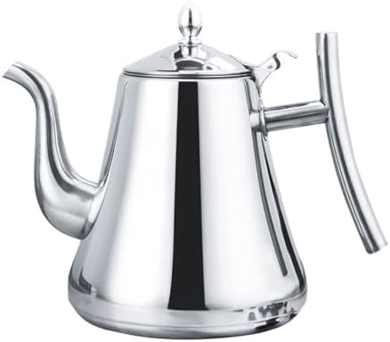 Small Stainless Steel Tea Kettle with Infuser, Food Grade Stainless Steel Teapot, Teakettle for Stovetop Induction Stove Top, No Whistle(Sliver,1.5L) by Unknown