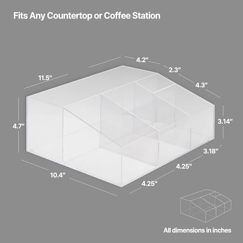 Acrylic Coffee Bar Station, Countertop Snack Tea Organizer & Condiment Tray - Image 3
