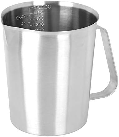 Stainless Steel Pitcher Stainless Steel Pitcher 1500ml Stainless Steel Coffee Milk Frothing Cup with Scale for Latte Art Coffee Shop Use - Image 2