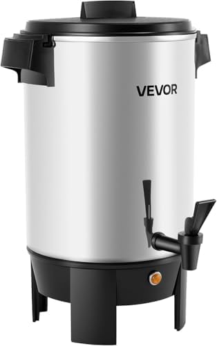 VEVOR Commercial Coffee Urn, 30 Cup 4.5 L Hot Beverage Dispenser with Dripless Faucet, Quick-Brewing Commercial Coffee Maker, Automatic Temperature Control, for Catering, Party, Church & Restaurant by VEVOR