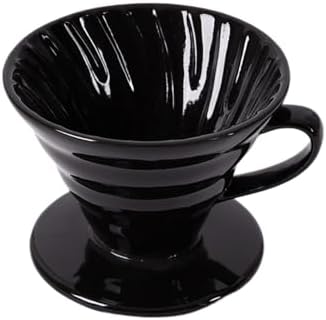 Ceramic Coffee Filter Enhances The Rich Flavor Set For Pour Over Maker(Black) by Unknown
