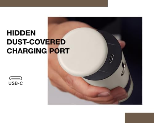 Electric Salt and Pepper Grinder Set Stainless Steel 2 Pack USB Rechargeable LED One Hand Off White - Image 6