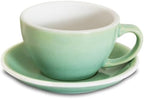 Loveramics Coffee Cup Ceramic, 10 oz Latte Art Cup with Saucer for Cappuccino, Tea, Espresso, Thick - walled stoneware Cappuccino mug Set for Cafe and Barista - Potters Colours (Basil, 10OZ) by LoveramicsUSA