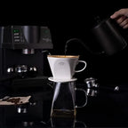 Pour Coffee Dripper Set Manual Drip Ceramic Coffee Maker 600ML Glass Carafe Ceramic Dripper Coffee Filters（White） - Image 5