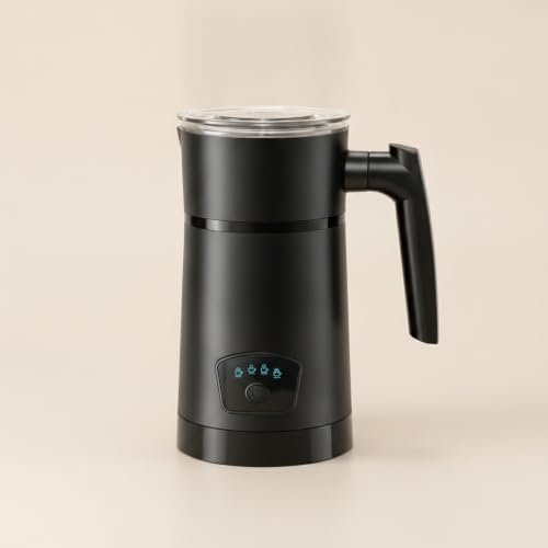 Industrial Frother Electric Milk Frother Automatic Milk Warmer Coffee Machine With Clear Lid And Handle For Cold Froth Hot Froth Heated Milk Chocolate Milk Suitable for room dorm use - Image 3