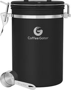 Coffee Gator Coffee Canister, 22oz Airtight Stainless Steel Container by CoffeeGator