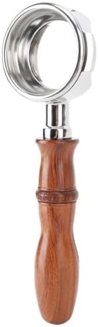 58mm Bottomless Portafilter Rosewood Handle Hollow Stainless Steel Coffee Machine Portafilter for Expobar E61 for GEMILAI (Type 1) - Image 2