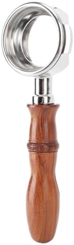 58mm Bottomless Portafilter Rosewood Handle Hollow Stainless Steel Coffee Machine Portafilter for Expobar E61 for GEMILAI (Type 1) - Image 2